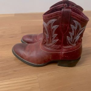 Red ankle cowboy booties